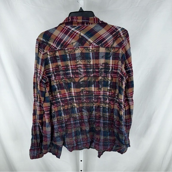 Harley Davidson Women’s Plaid Button Down Long Sleeve Size L - Picture 4 of 7